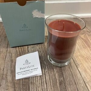 PartyLite Cinnamon Sticks BestBurn Slim Hurricane Jar Candle 15.8oz G0580 Brown